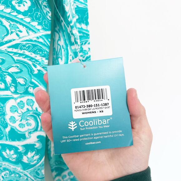 Coolibar Morada Everyday Printed Shirt UPF 50+ Green Paisley Sz XS - Picture 4 of 5